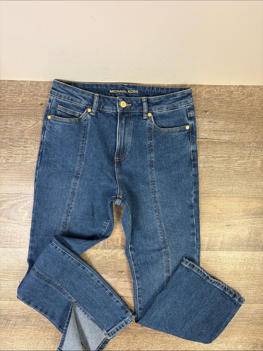 Michael Kors High Rise Cropped Flare Split Hem Jeans Size 4